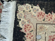 Pak Persian Tabriz Rug 8.6 x 11.6, Black Pink, Traditional Elegant Formal Oriental Carpet, Dining Room Rug, Fine 225 KPSI