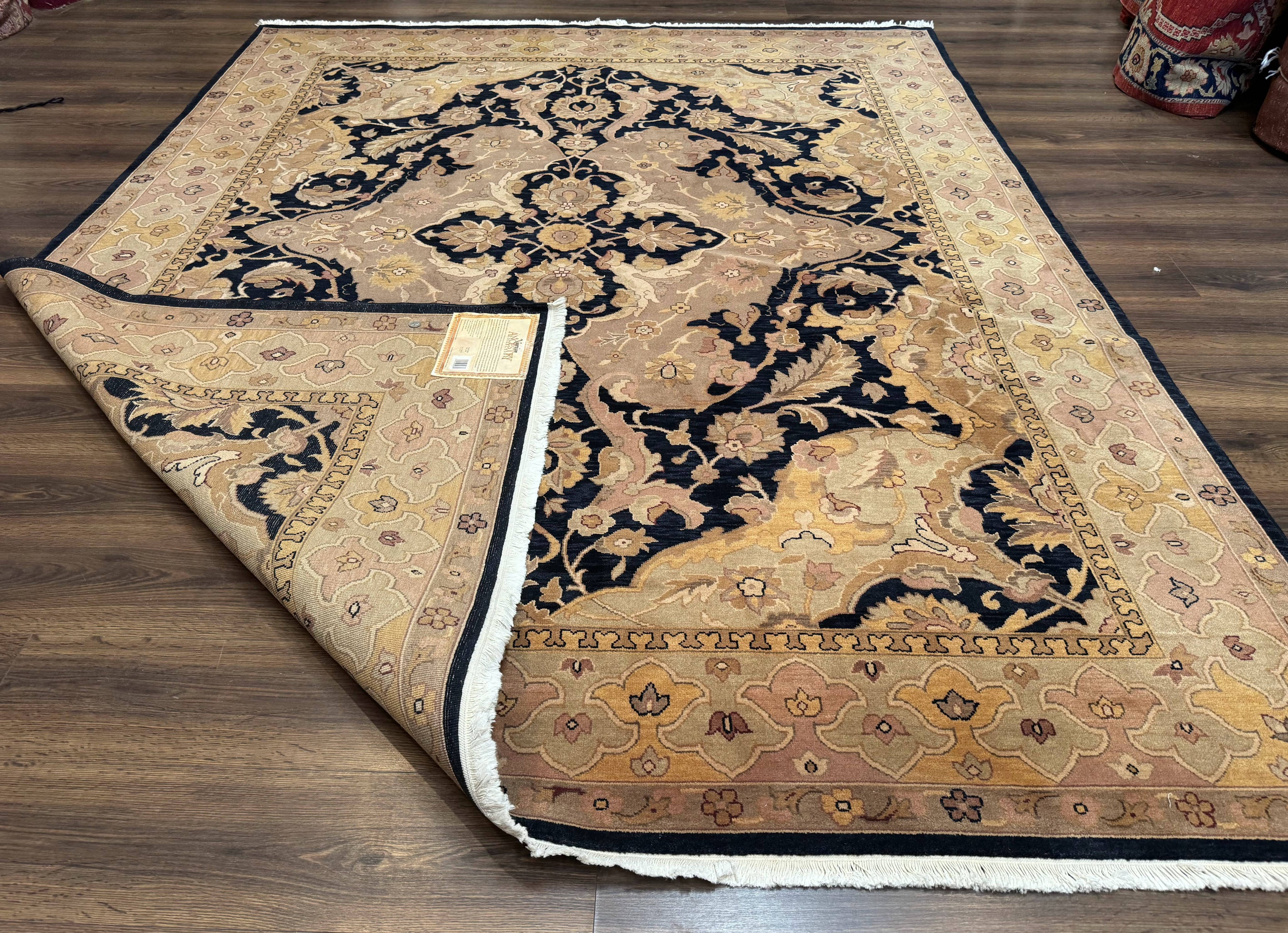 Handmade Wool Rug 8x10, Black & Dark Beige, Nourison, Traditional Rug