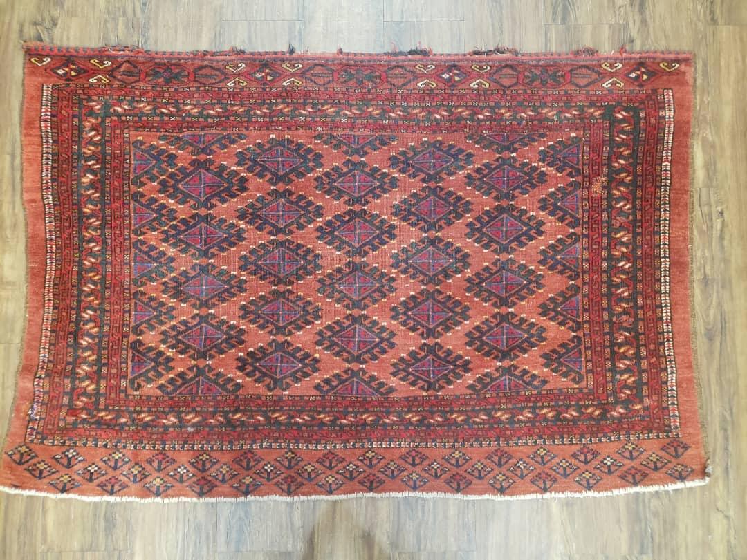 Antique Turkoman Rug 3'4" x 5', Collecticble Yamud Oriental Rug, Seat Pillow Cushion Cover, Tribal Mat, Wool Red Hand-Knotted Mafresh Carpet