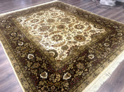 Indo Persian Mahal Rug 8x10, Floral Traditional Wool Oriental Carpet