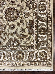 Indo Mahal Rug 6x9, Indian Carpet 6 x 9 ft, Light Green and Ivory, Floral Allover, Wool Oriental Carpet, Traditional Rug, Handmade