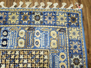7' X 10' 5" Handmade Moroccan Urban Rabat Wool Carpet Blue Area Rug