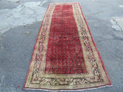 3'7"X 10' Antique Handmade India Oriental Paisley Wool Runner Rug Vegy # 31