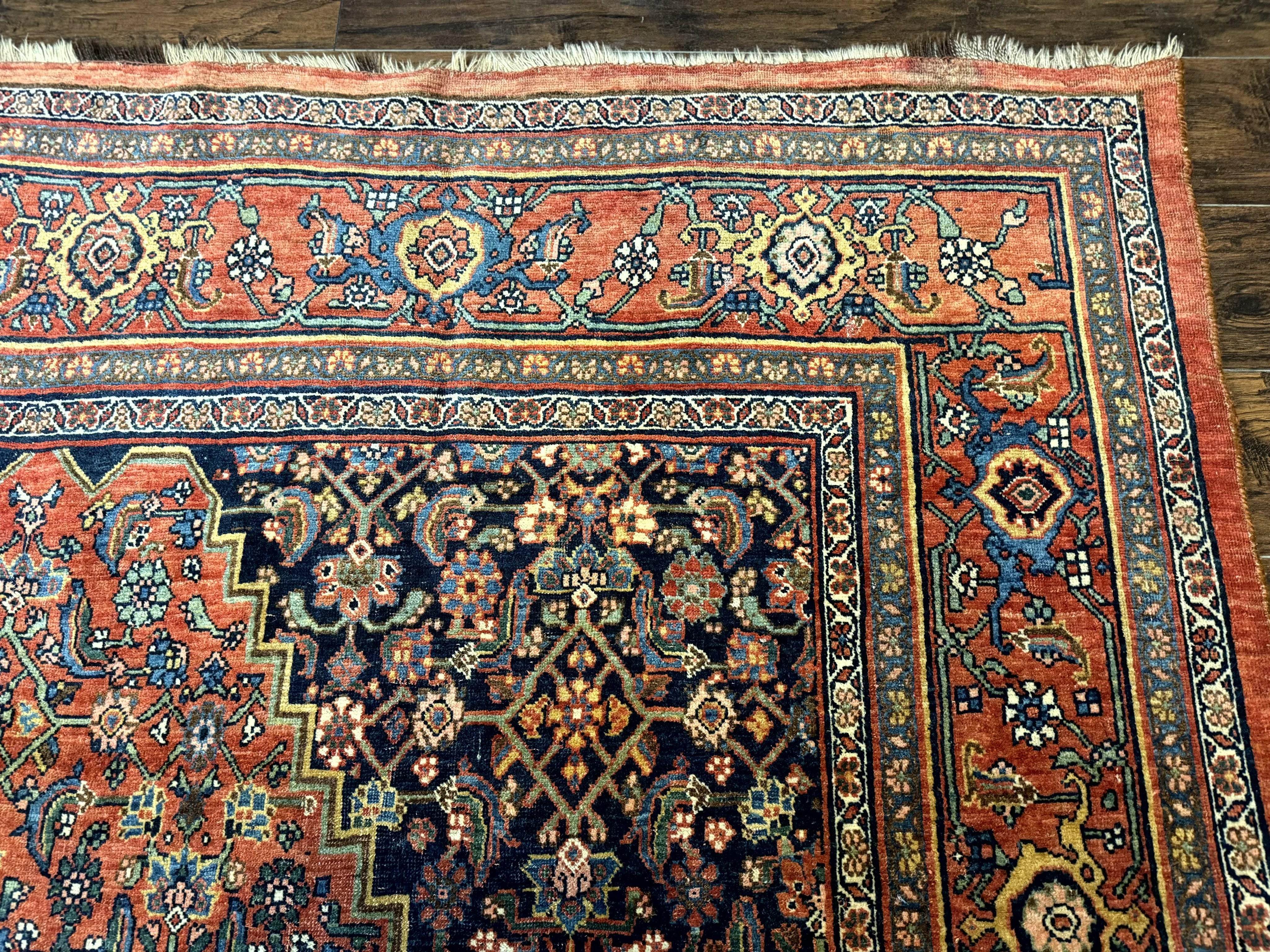 Antique Persian Bidjar Rug 8x12, Rare Persian Carpet