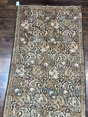 Antique Persian Malayer Runner Rug 3x16, Repeated Boteh Paisley Design, Rare Rug, 1920s Antique Oriental Carpet, Wool Handmade Hand Knotted 3 x 16 ft Rug