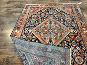 Antique Persian Mahal Rug 4x7, Wool Hand Knotted Tribal Geometric Carpet