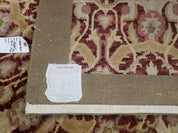 Contemporary Indian Nepalese Room Sized Rug 9 x 11.6, Wool Hand-Knotted Dark Red & Beige Soft Carpet, 9 x 12 Masterloom Living Room Rug