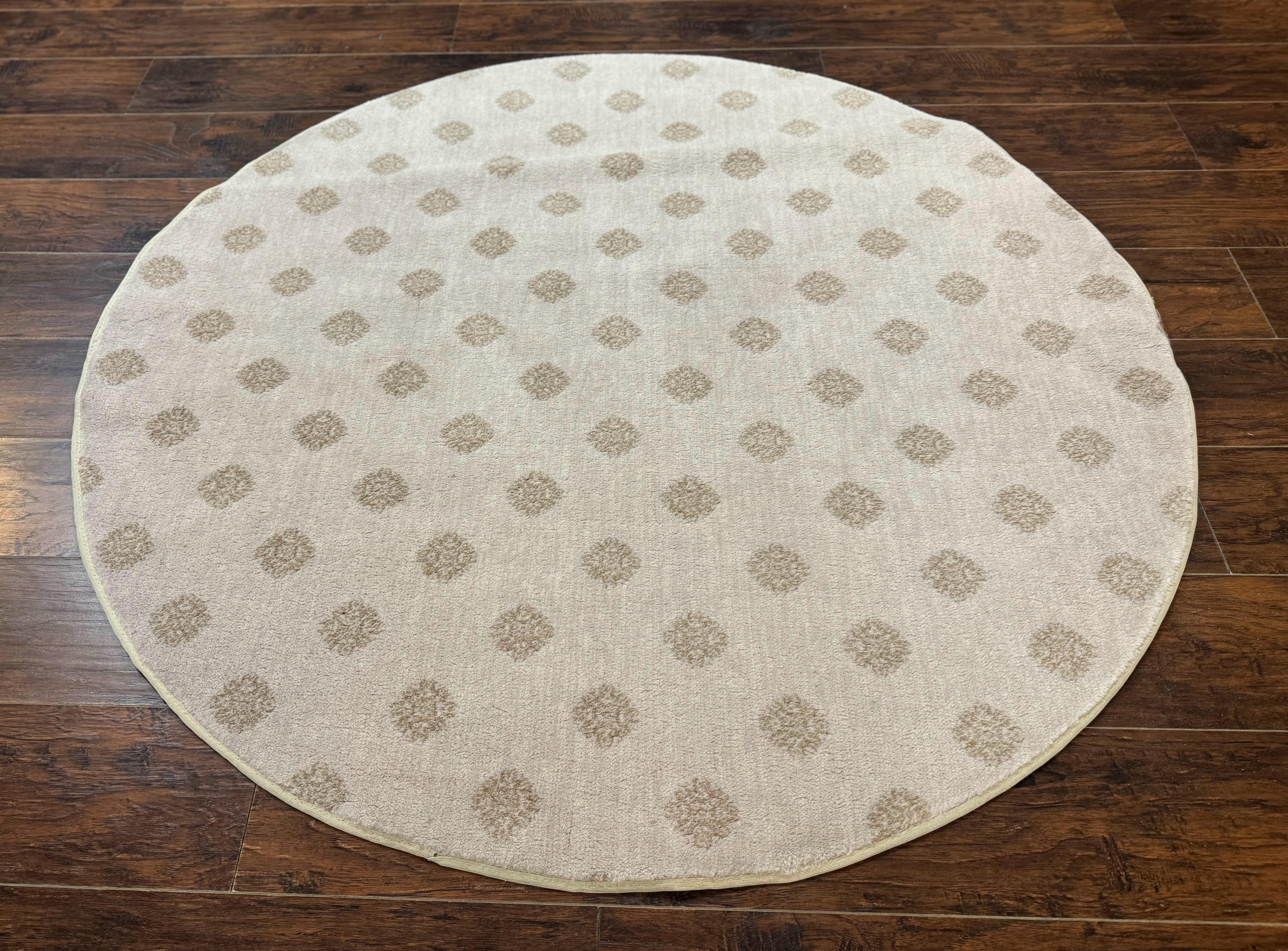 Round Power Loomed Rug 5x5, Contemporary Modern Round Carpet, 5ft Round