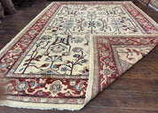 Peshawar Rug 10x14, Beige and Rust Red, Large Pak Persian Rug, Pakistani Rug