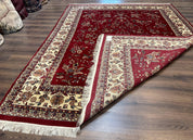 Indo Persian Rug 8x10, Red and Cream, Floral, Pande Cameron