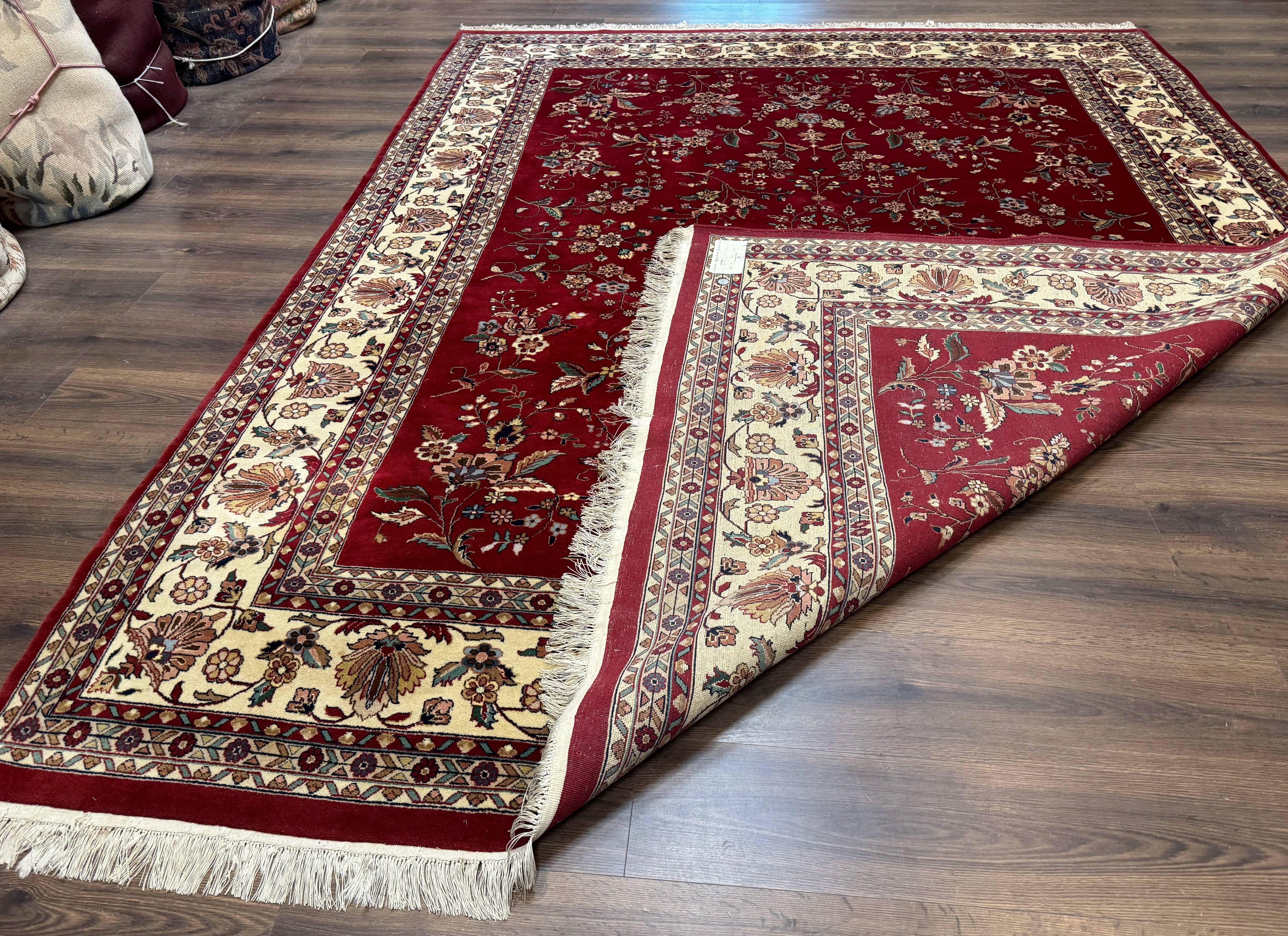 Indo Persian Rug 8x10, Red and Cream, Floral, Pande Cameron