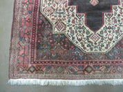 4' X 5' Antique Handmade India Floral Oriental Wool Rug Brown Vegetable Dyes