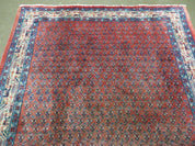 Antique Persian Seraband Runner 3.7 x 11 - Red, Wool, Mir Pattern