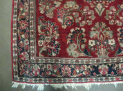 Red Persian Sarouk Rug 3x5, Antique Persian Carpet 1920s, Hand Knotted, Floral, Wool, Oriental Rug, Handmade Rug