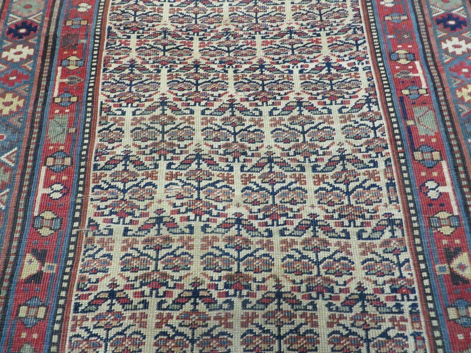 5' X 9' Antique Handmade Caucasian Kuba Wool Rug Veg Dye Runner Nice