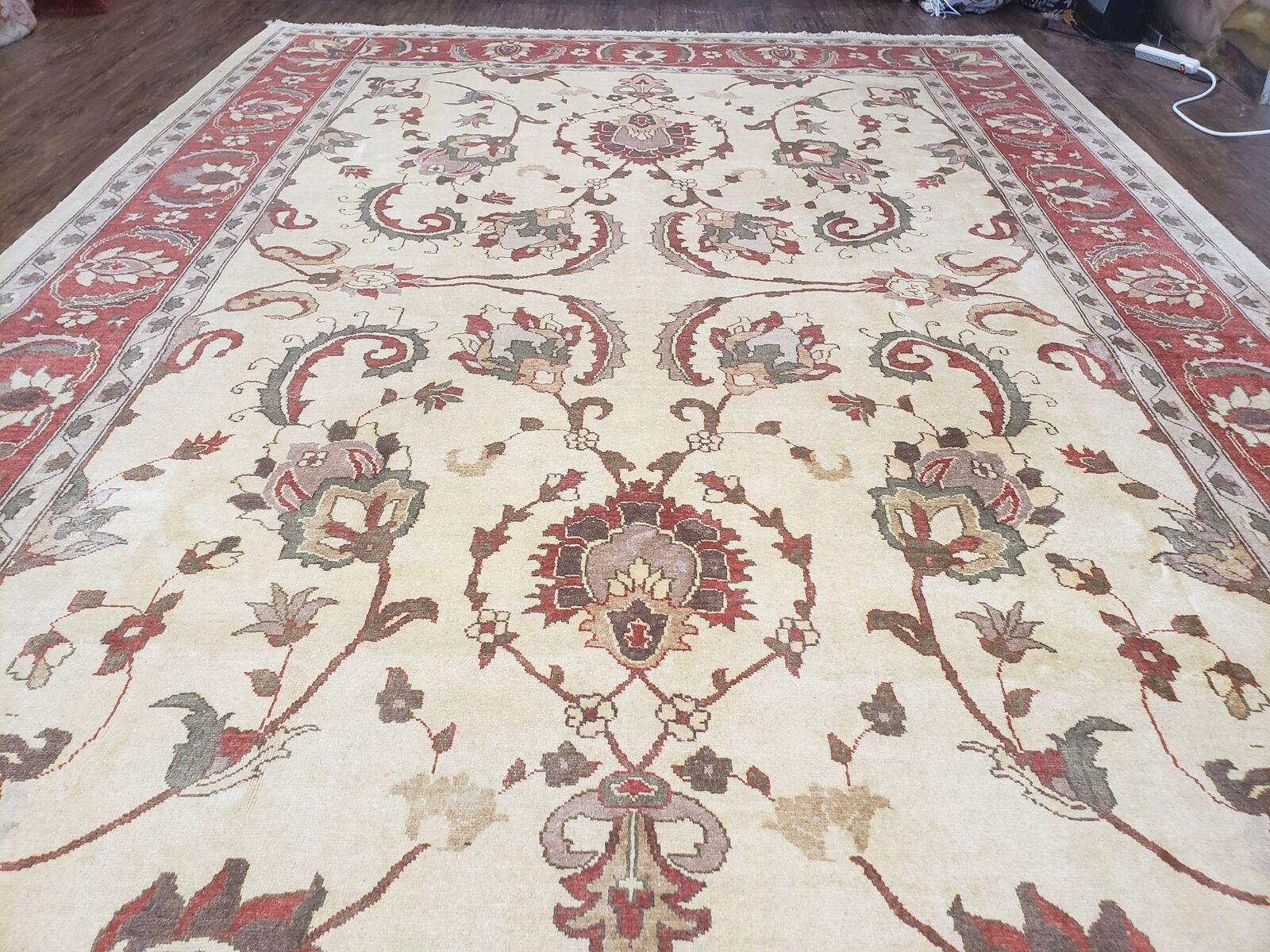 9' X 12' One-Of-A-Kind William Pak Peshawar Hand-knotted Wool Rug Nice