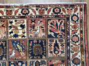 Antique Persian Bakhtiari Rug circa 1920s, Kheshti Panel Design, Wool, Hand-Knotted, 5'3" x 10'