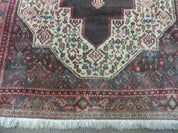 4' X 5' Antique Handmade India Floral Oriental Wool Rug Brown Vegetable Dyes