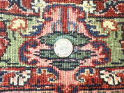 Persian Saoruk Rug 4x5, Navy Blue and Red, Floral, Antique Persian Wool Carpet, Handmade