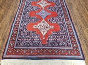 4x6 Western Kurdistan Kurdish Carpet Senneh Wool Area Rug Veg Dyes Red Blue Nice