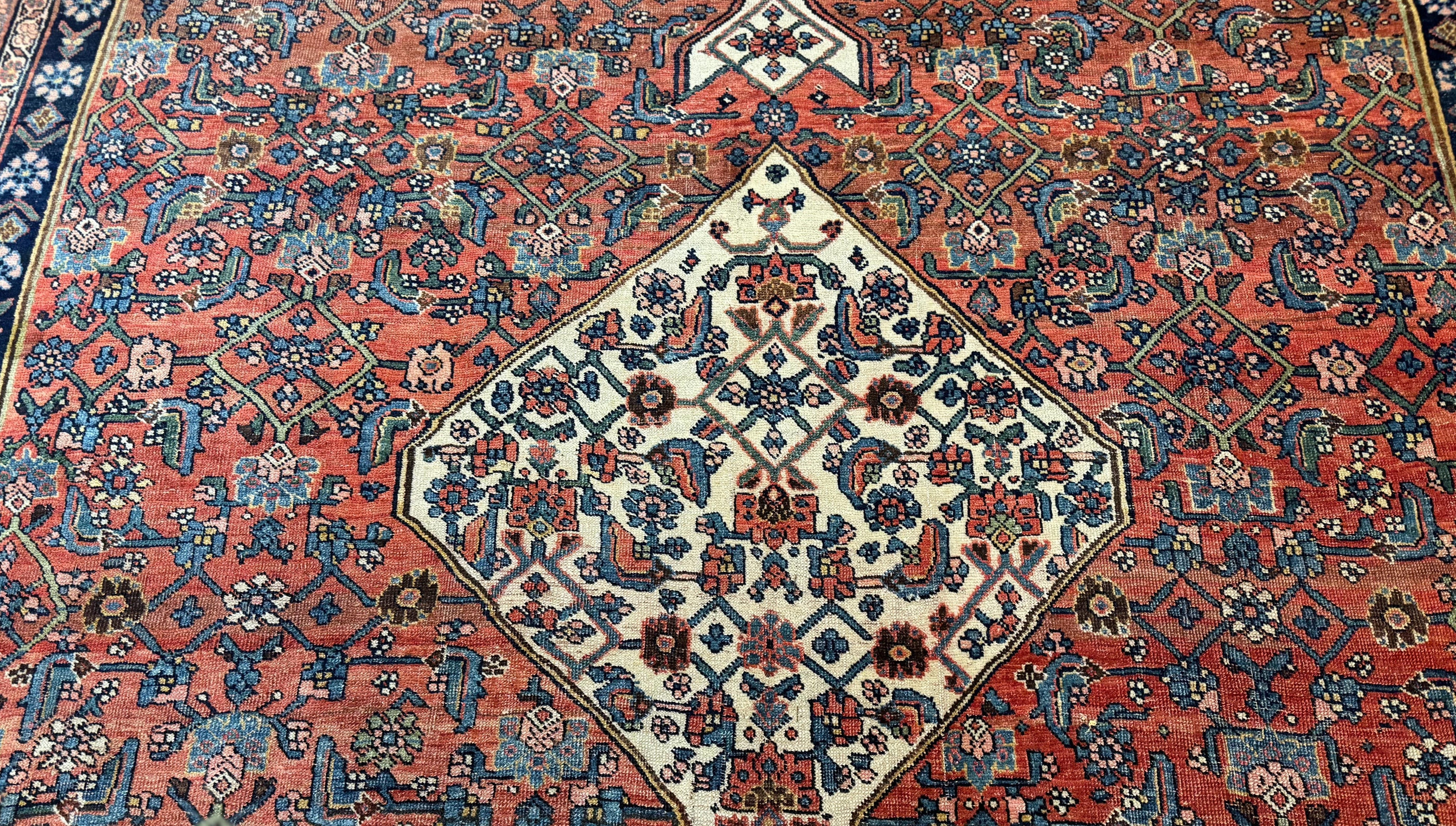 Antique Persian Bidjar Rug 8x12, Rare Persian Carpet