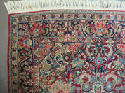 Persian Sarouk Rug 4.6 x 5, Red, Semi Antique, Floral