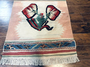 Turkish Kilim Rug 2.5 x 4.7, Flatweave Bohemian Blanket Rug, Wall Hanging Tapestry Rug