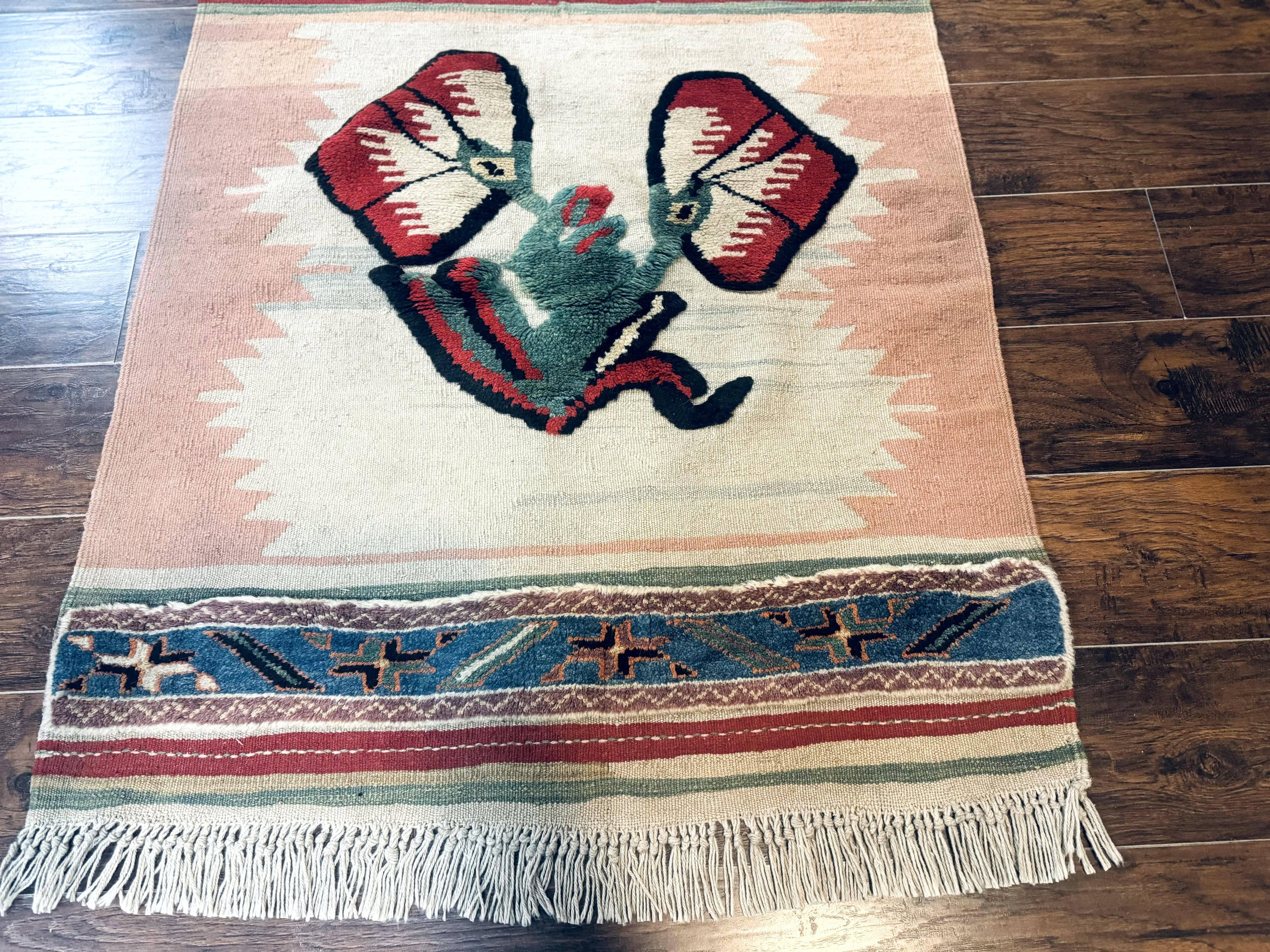 Turkish Kilim Rug 2.5 x 4.7, Flatweave Bohemian Blanket Rug, Wall Hanging Tapestry Rug