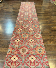 Runner Rug 3 x 14.7, Long Hallway Rug, Wool, Power Loomed, Contemporary, Floral