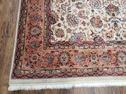 6x9 Top Quality Handmade Wool Area Rug Floral Allover Carpet Veg Dyes Beige