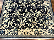 Sino Persian Rug 6x9, Hand Knotted Wool Carpet, Floral Allover, Blue Cream-Tan