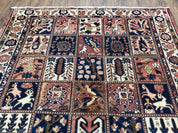 Antique Persian Bakhtiari Rug circa 1920s, Kheshti Panel Design, Wool, Hand-Knotted, 5'3" x 10'