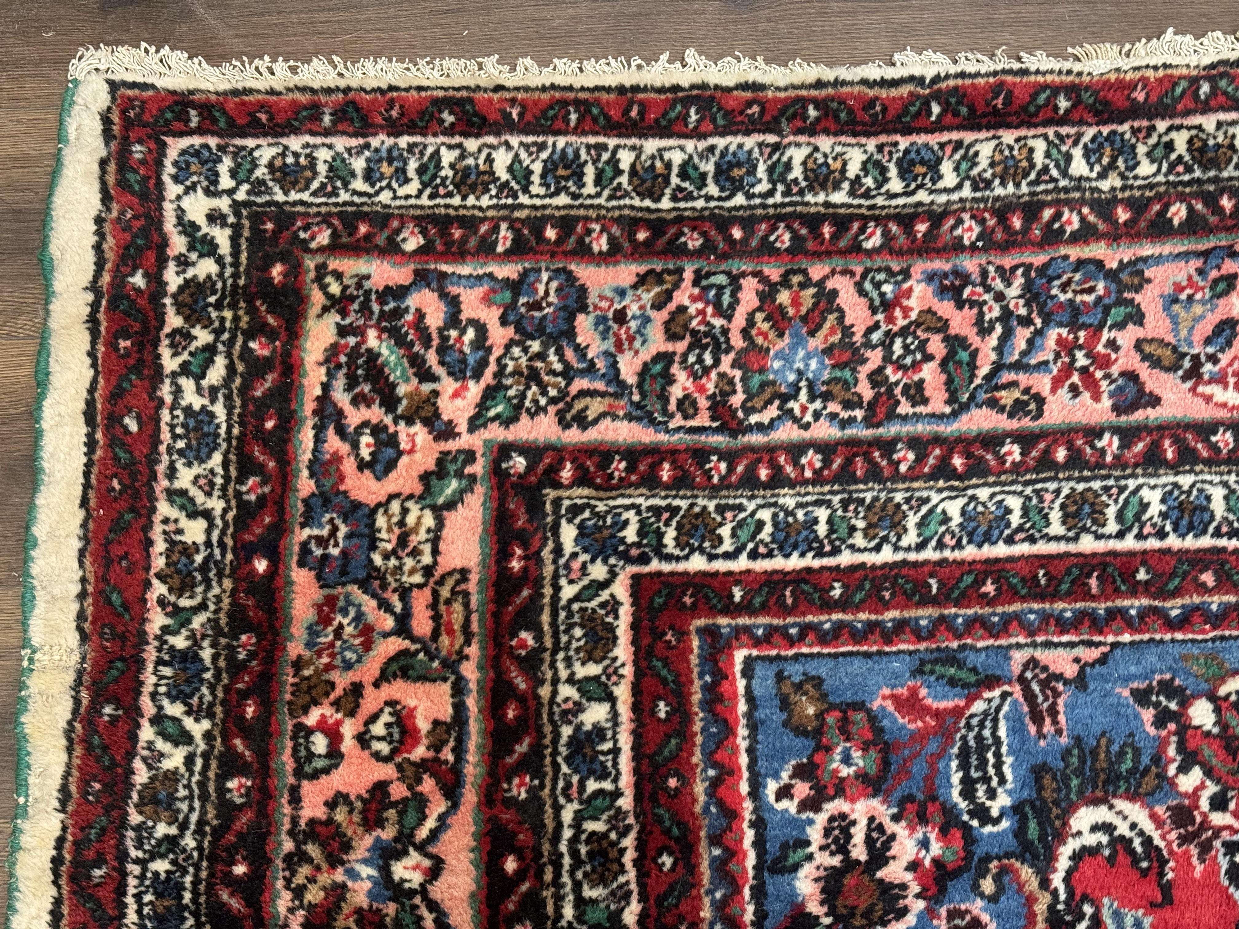 Palace Size Persian Rug 10 x 21 ft, Antique Hamadan Bibikabad Carpet, Handmade Antique Wool Oversized Rug, Ivory, Semi Open Field