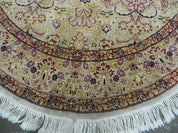 6' Handmade Fine Indian Wool Rug Carpet Round Silk Accent Beauty