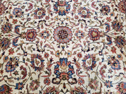 6x9 Top Quality Handmade Wool Area Rug Floral Allover Carpet Veg Dyes Beige