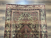 Antique Persian Lavar Rug 3x5, Persian Kerman Rug, Traditional Persian Carpet