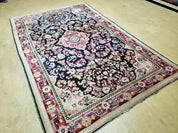 4' X 6' Antique Handmade India Floral Oriental Wool Rug Carpet Organic Blue