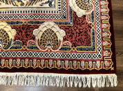 Wonderful Aubusson Rug 10x14, Red Maroon, Elegant, Fine 200 KPSI