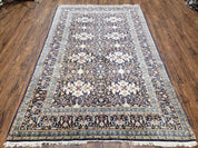 Navy Blue Persian Kashan Rug, Hand-Knotted, Wool, 4' 8" x 7' 4", Pair B
