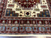 Turkish Kazak Rug 6x9, Geometric Medallions