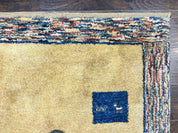 Indo Gabbeh Rug 3.7 x 5, Tribal Rug, Boho Rug, Wool Handmade Carpet