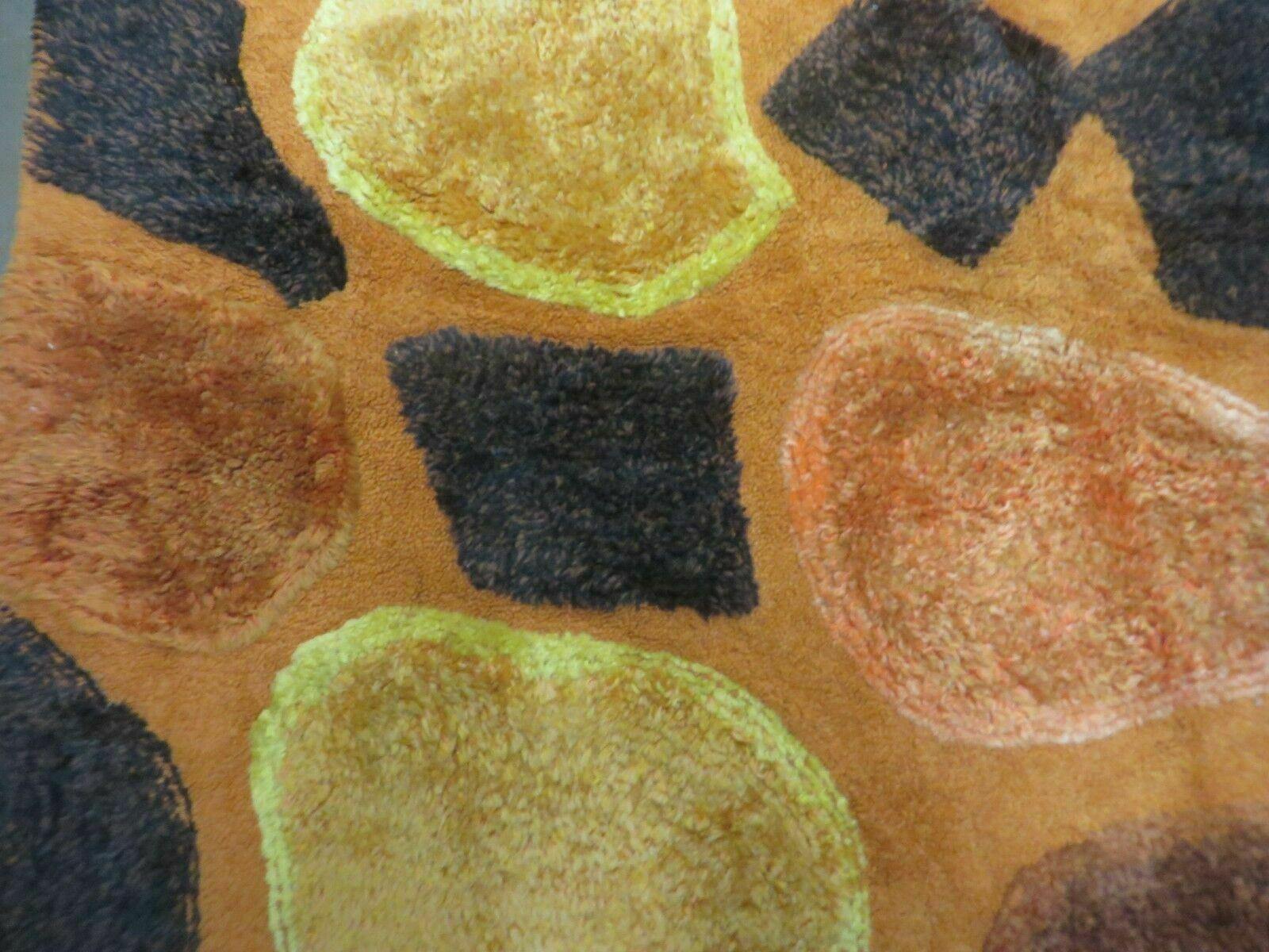 4' X 6' Modern Handmade Hooked Rug Wool Abstract Nice