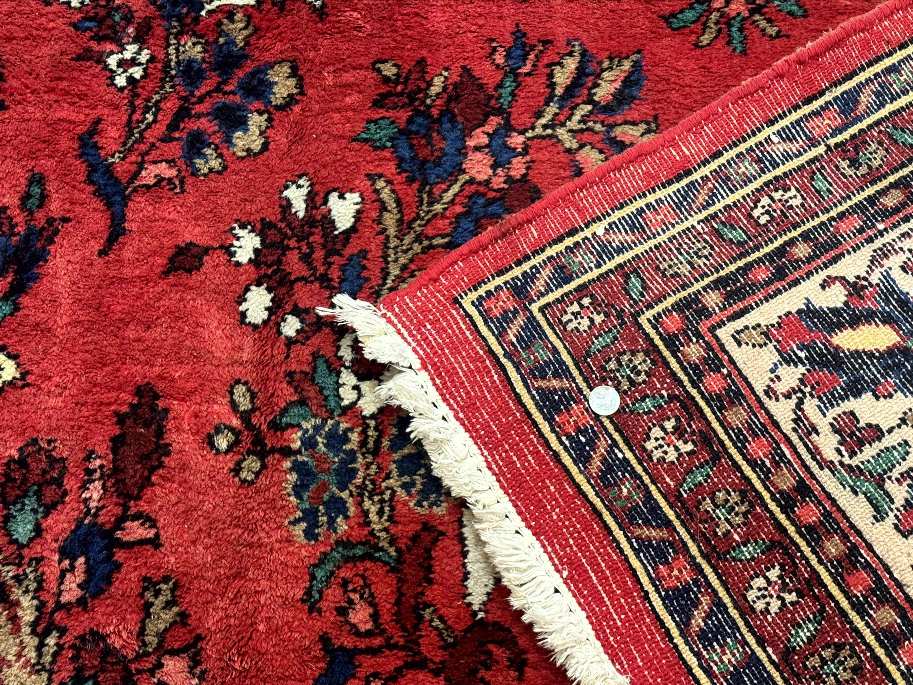 Palace Size Persian Rug 11x18, Red, Bibikabad Rug, Handmade Large Wool Carpet, Persian Hamadan Rug, Dargazin Rug