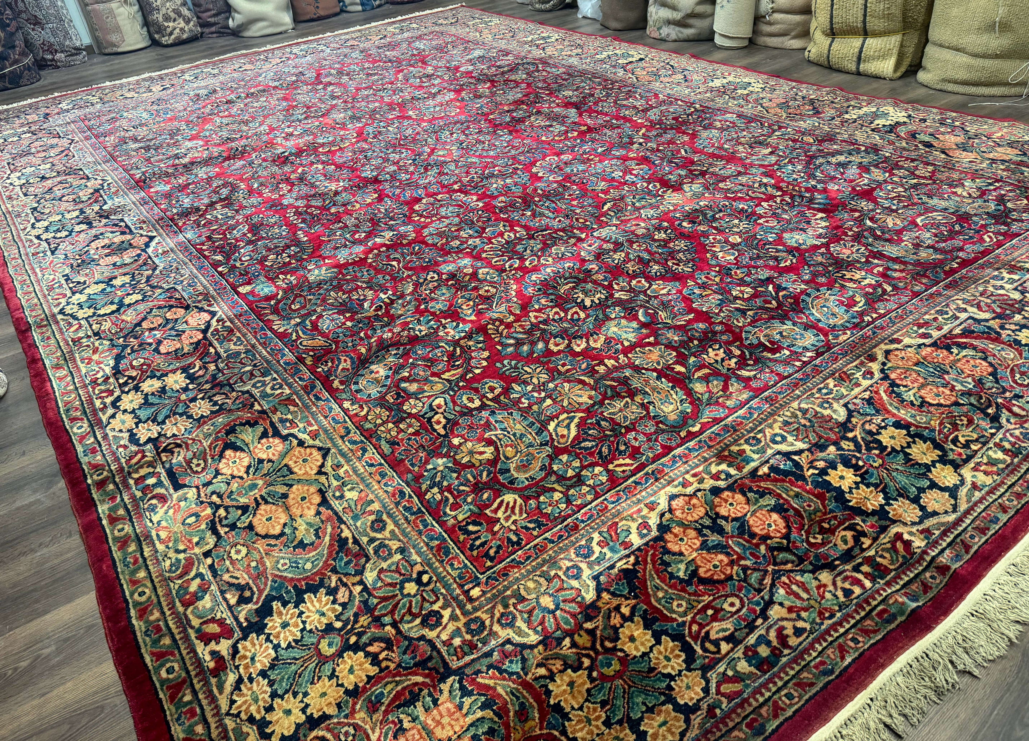 Palace Size Antique Persian Sarouk Rug 12x18