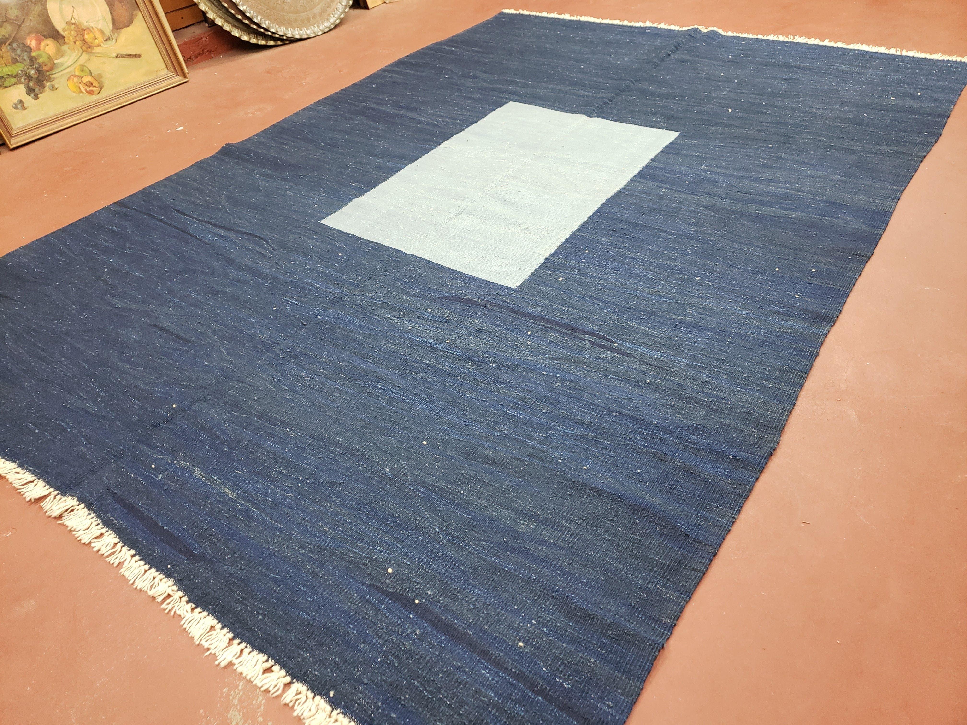 Large Turkish Kilim Rug, 6x9 - 7x10 Rug, Flatweave Carpets, Blue Rug, Abstract Rug, Playroom Rug, Rug for Nursery Room, Boho Rug, Wool