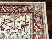 Peshawar Rug 10x14, Beige and Rust Red, Large Pak Persian Rug, Pakistani Rug