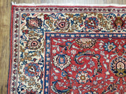 Semi Antique Persian Kashan, Red & Cream, Hand-Knotted, Wool, 4' 8" x 6' 6", Pair A