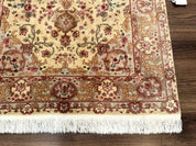 Sino Persian Rug 4x6, Wool and Silk Highlights, Fine 200 KPSI