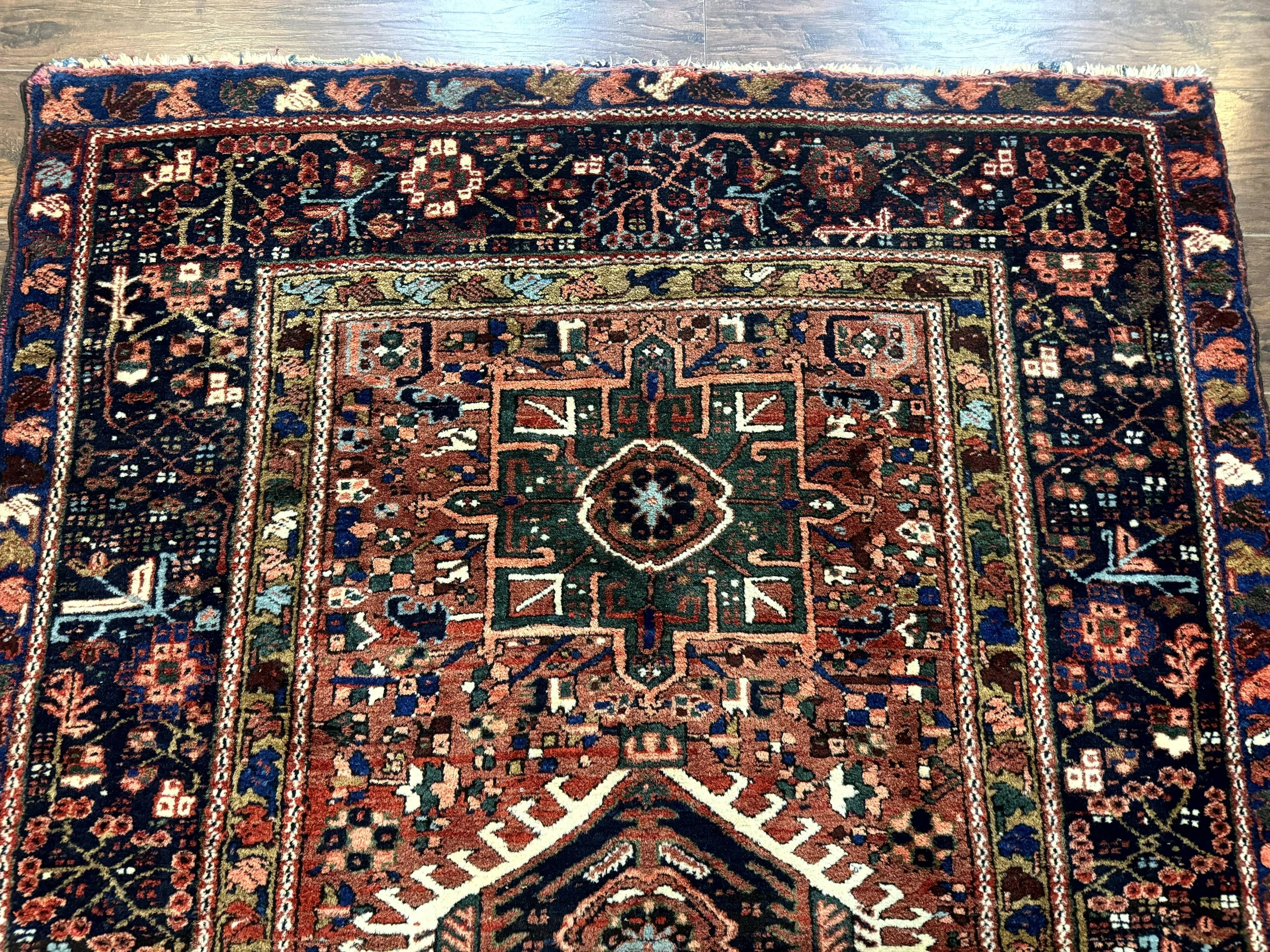 Antique Persian Karajeh Heriz Rug 5x6