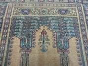 4' X 6' Antique Handmade Turkish Mehrab Prayer Wool Rug Lantern Beautiful